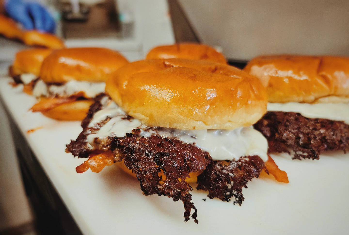 Bacon Jam burger made by Smash'D Burgers and Fries food truck owned by Kevin Byrnes of Crystal Lake.