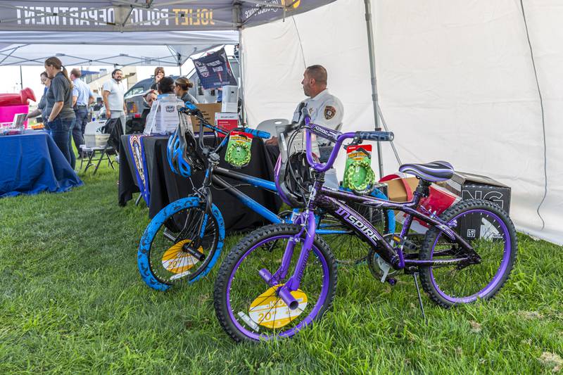 Two bicycles and a ring doorbell were raffled off at the Joliet Police Department's National Night Out event Tuesday, Aug 5, 2025  in Joliet.