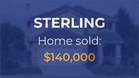 Sale closed in Sterling: $140,000 for a single-family home