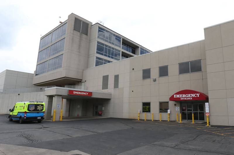 A Stark County ambulance visits Saint Elizabeth Medical Center on Tuesday, June 13, 2023 in Ottawa. This is what St. Elizabeth's Emergency Room entrance looks like. It is located on the far west side of the building.