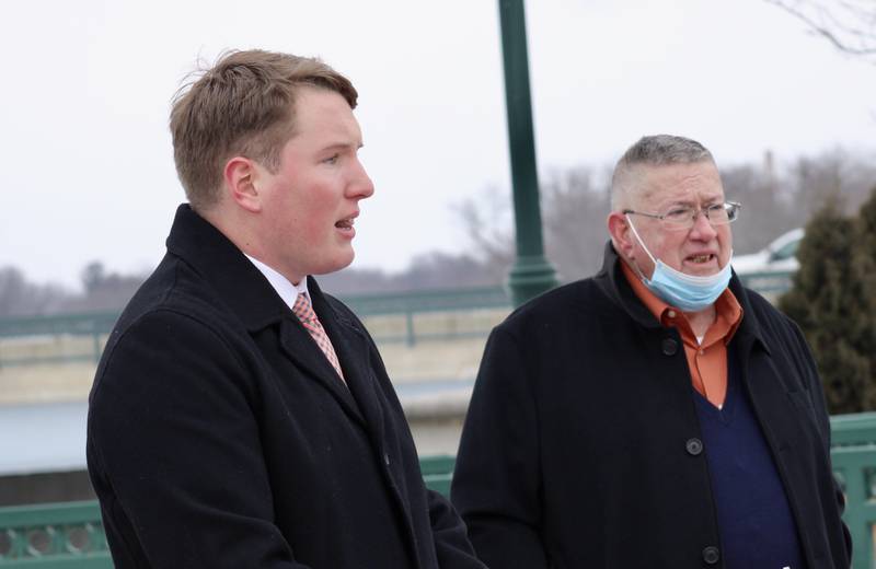 John Fritts, at right, was killed in a crash Monday afternoon, the campaign for Brad Fritts, at left, announced on its Facebook page. This photo was taken Feb. 4  when Brad Fritts announced in Dixon he was running for the Republican nomination in the 74th Statehouse district. John Fritts served as campaign manager.