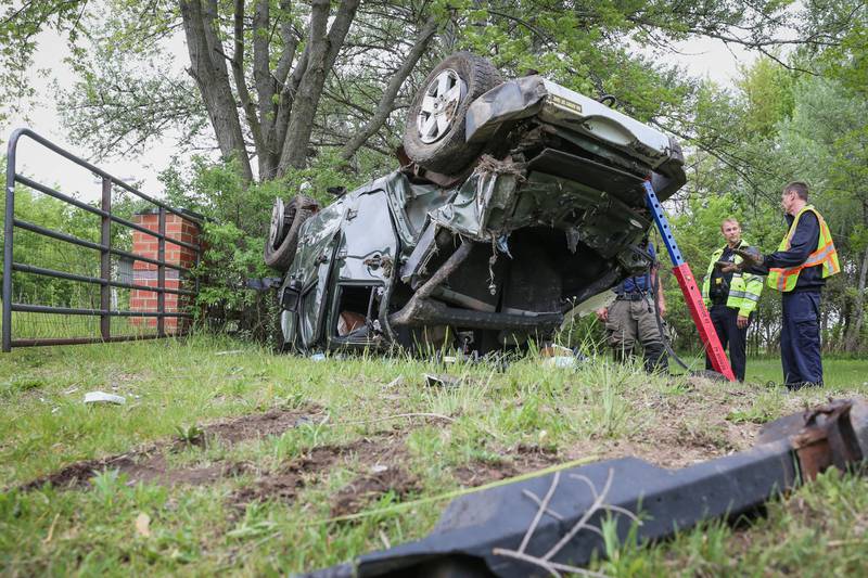Woman flown to hospital following rollover crash outside Marengo Shaw