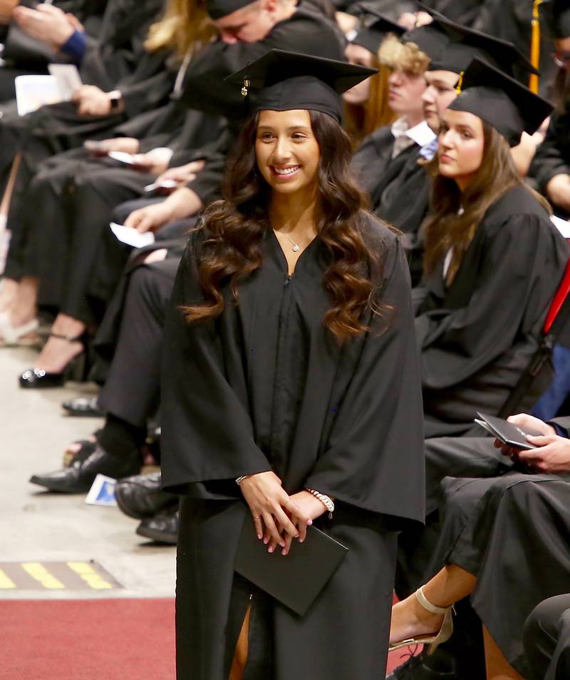 Anelle Dominguez poses for her graduation photo at the Kaneland High School Class of 2023 Graduation Ceremony on Sunday, May 21, 2023 in DeKalb.