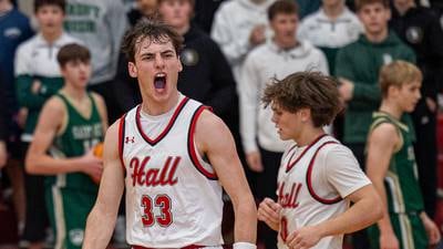 Photos: Hall boys basketball triumph over St. Bede on memorable Hall of Fame day 