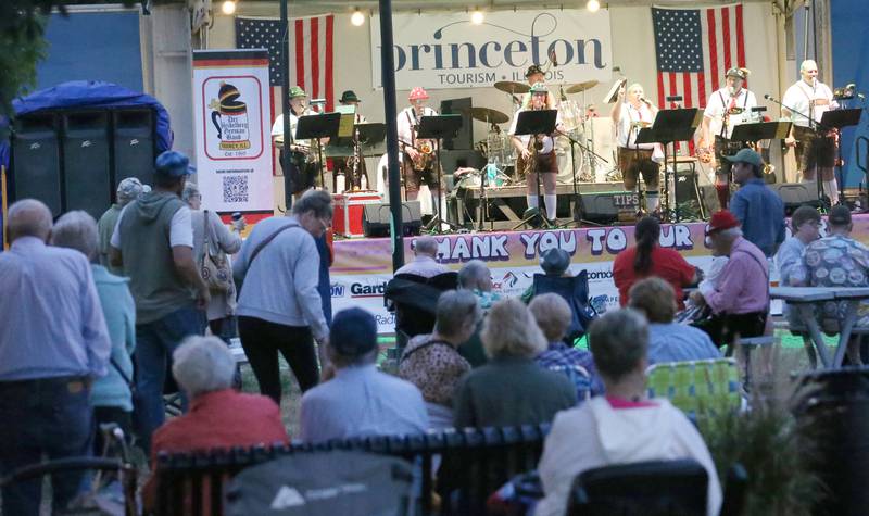 The Heidelberg Germand Band plays music during the Oktoberfest event on Saturday, Oct. 18, 2025 at Rotary Park in Princeton.