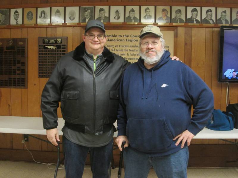 The Plano American Legion had a leather jacket drawing on Friday, Feb. 23.  The winner of the jacket was J R Boerner from Plano.  The jacket was donated by Brian Clason from Plano who is a Plano American Legion member.   Pictured is J R Boerner (left) wearing his new leather jacket and Brian Clason.