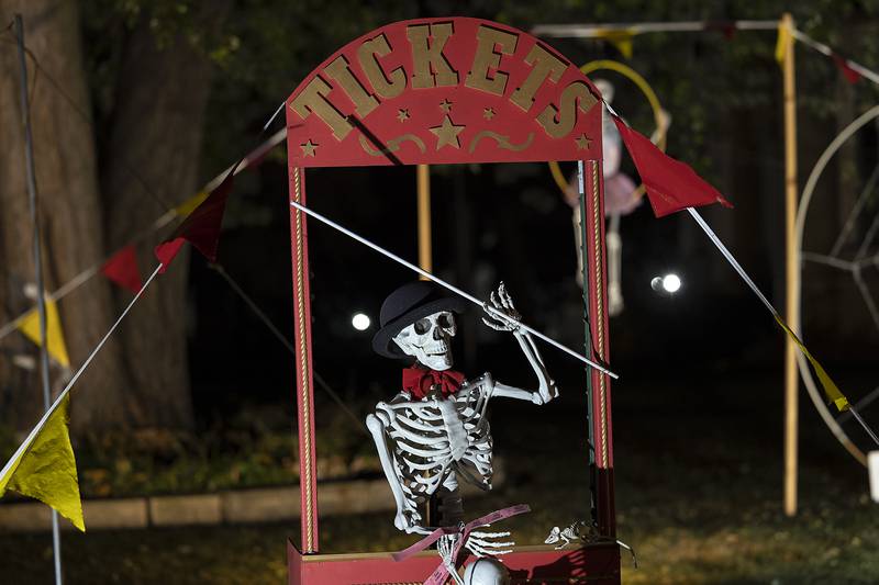 No tickets required to join the “Cervical Circus” in Sterling, all you need is a spine as this spooky and whimsical display on West Third Street.
