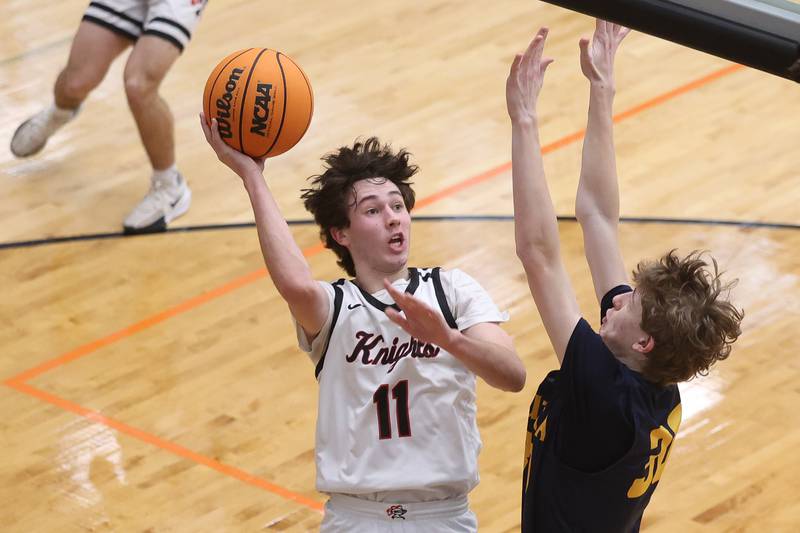 Lincoln-Way West’s Nick Brzezniak puts up a shot against Neuqua Valley on Saturday, Feb. 1, 2025.
