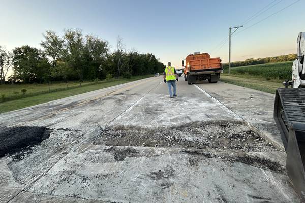 Two pavement blowouts cause partial closure of Route 2 between Oregon and Byron 