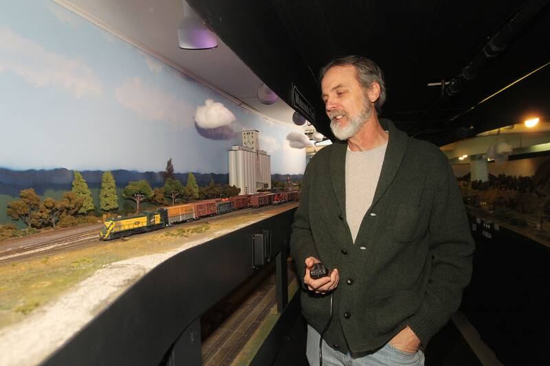 Dave Costello, of McHenry runs his Chicago & Northwestern RSD4 diesel train on the tracks at the Lake County Model Railroad Club in Wauconda. The club is celebrating their 50th anniversary.