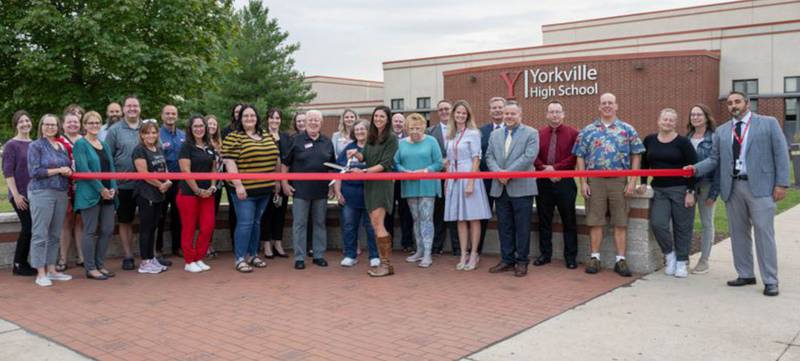 The Legacy Bricks are located in front of Yorkville High School at 797 Game Farm Road in Yorkville.