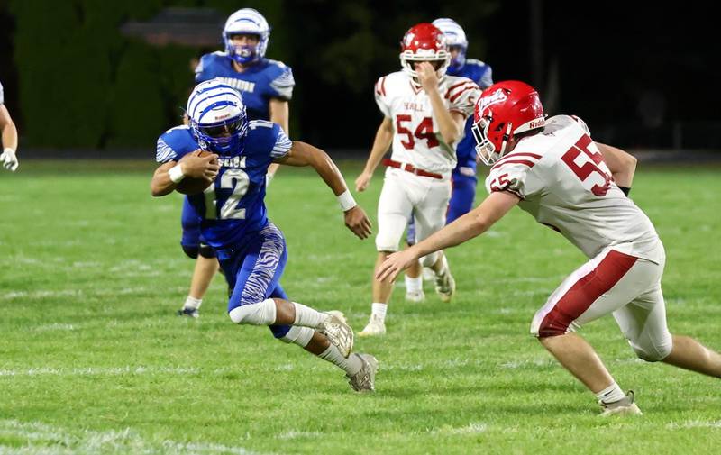 Princeton's Kaydin Gibson returns a punt in the Tigers' 41-0 Homecoming win over rival Hall on Friday, Oct. 4 at Bryant Field.