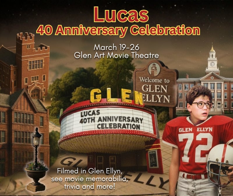 The Glen Art Theatre will host a 40th anniversary celebration of the film “Lucas,” starring Corey Haim, Charlie Sheen and Winona Ryder, which was filmed in Glen Ellyn and at Glenbard West High School.