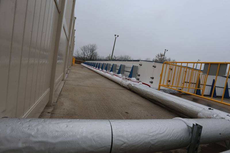 A close up view of the chiller system at The Schweickert Arena ice rink on Tuesday, Nov. 25, 2025 at Washington Park in Peru. The rink opens this weekend. With the new chiler system, the ice rink is expected to stay open until the end of February 2026.