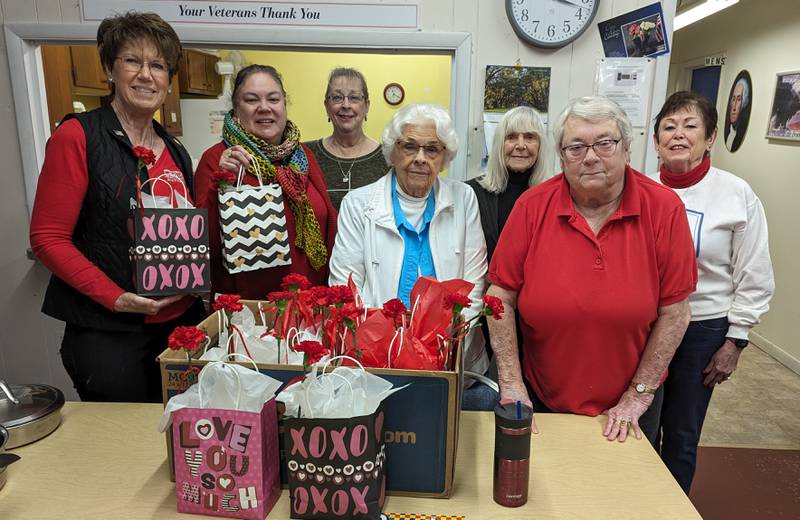 The American Legion Auxiliary 125 in Princeton met Wednesday and prepared and delivered Valentine bags to nursing homes and stay-at-home veterans thanking them for their service.