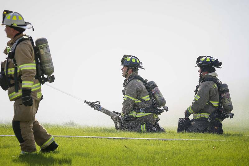 The Crystal Lake Fire Rescue Department responds to a house fire at 9:09 a.m. Monday, April 24, 2023, in the 600 block of Glenbrook Road in Crystal Lake.