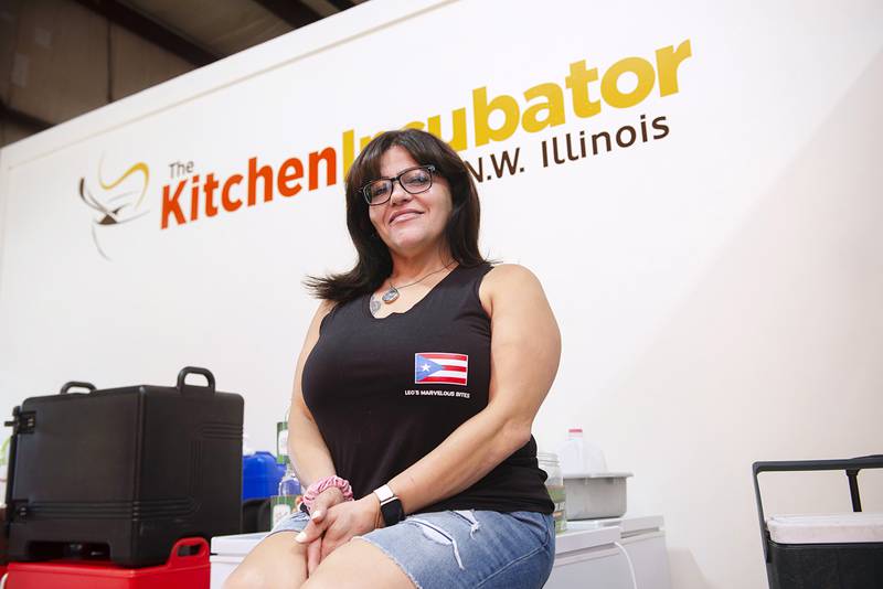 Leo’s Marvelous Bites owner Celia Fernandez works out of the Sterling incubator kitchen cooking up her authentic Puerto Rican dishes.