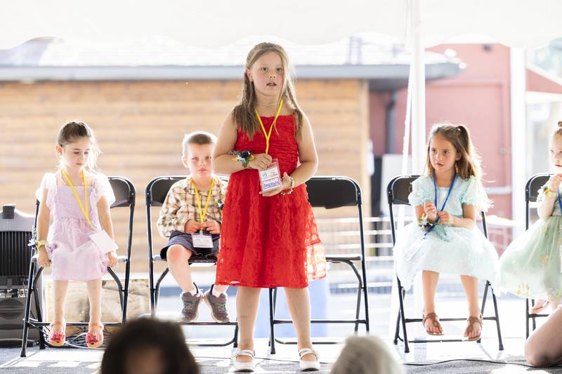 Anastasia Heiman, 5, competes Thursday, June 26, 2025, during Polo’s Little Miss and Mister pageant.