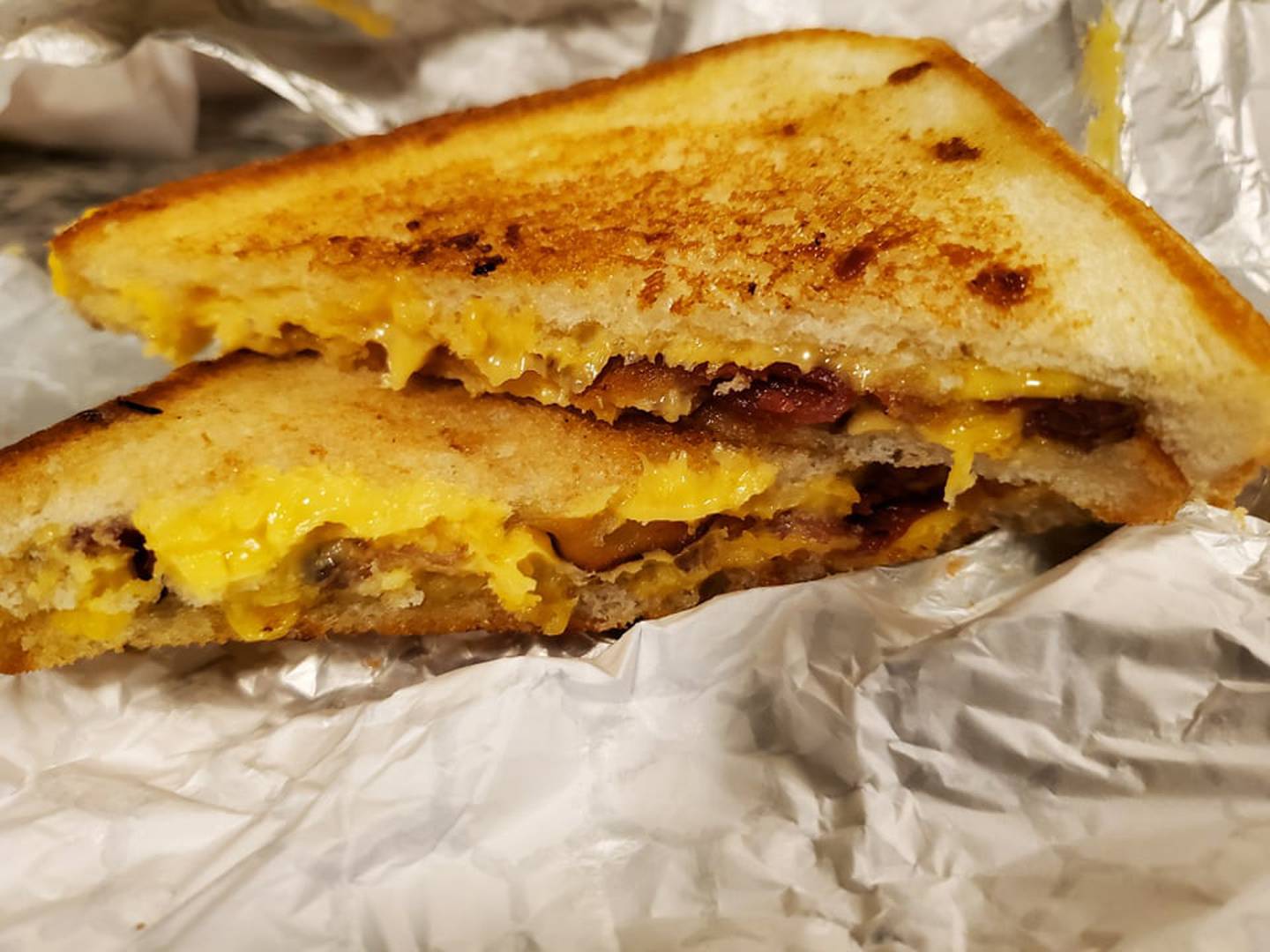 Pictured is the grilled cheese with bacon as served at Johnny’s Beef & Gyros in Joliet. The bread was nice and toasty, and the sandwhich came with plenty of bacon and cheese.