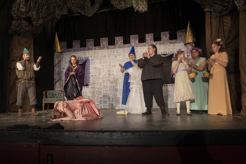 The cast of PACT’s “The Somewhat True Tale of Robin Hood" rehearses for its upcoming performances Wednesday, April 30, 2025, in Polo.