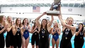 Notre Dame recruit Becky Rentz, Rosary swimmers race to repeat state title; St. Charles North third