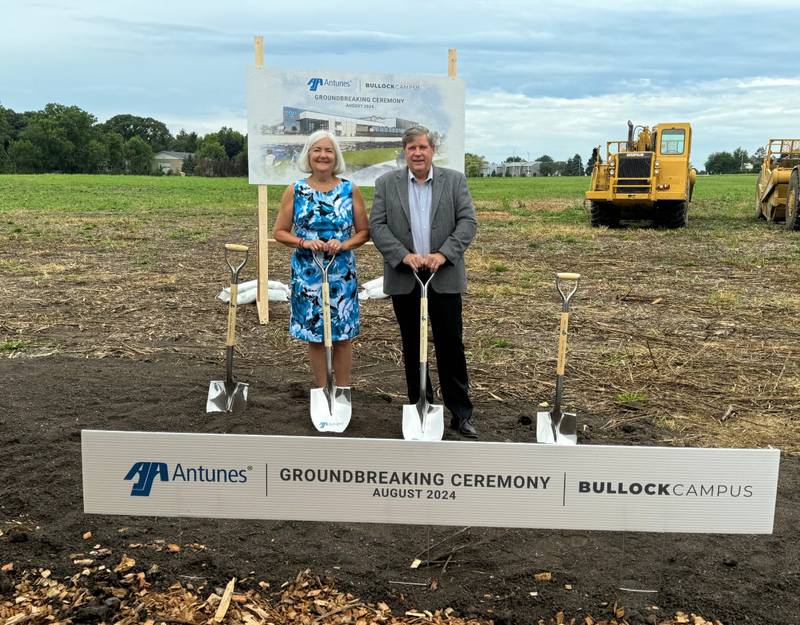 Jane and Glenn Bullock at the ground breaking ceremony for the new Bullock Campus in Geneva. Glenn is chief executive officer and Jane is the chief purpose officer. The company manufactures commercial restaurant equipment for the global food service industry.