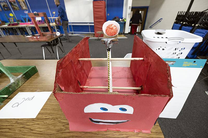 The students of Rock Falls Middle School put their own creative spin — both visually and technically — for the catapult project.