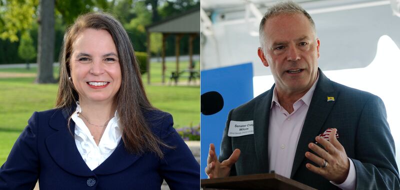 Lake Villa Trustee Allena Barbato, left, is looking to unseat Republican incumbent Sen. Craig Wilcox, right, in Illinois State Senate District 32.