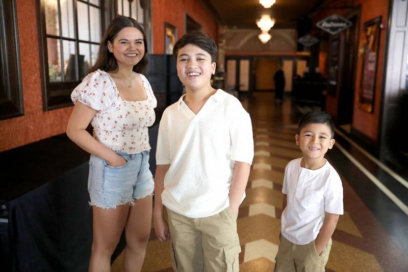 (Left to right) Kalea, 15,  Kai, 13, and Kanoa Edgar, 7, of St. Charles are all involved in acting and musical theater.