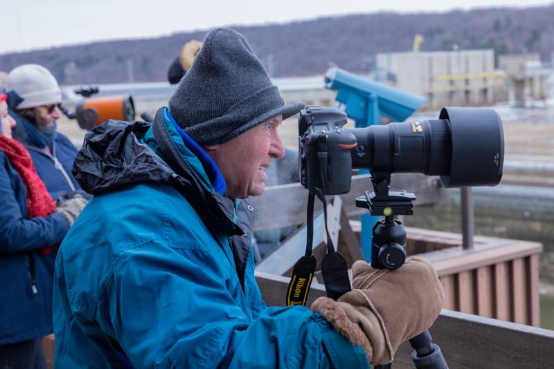 Jorge Nasalak was one of only a handful of photographers who braved the sub zero temperatures in attempt to capture an image of an eagle in flight during Eagle Watch Weekend on January 24, 2026 at the Illinois Waterway Visitors Center.