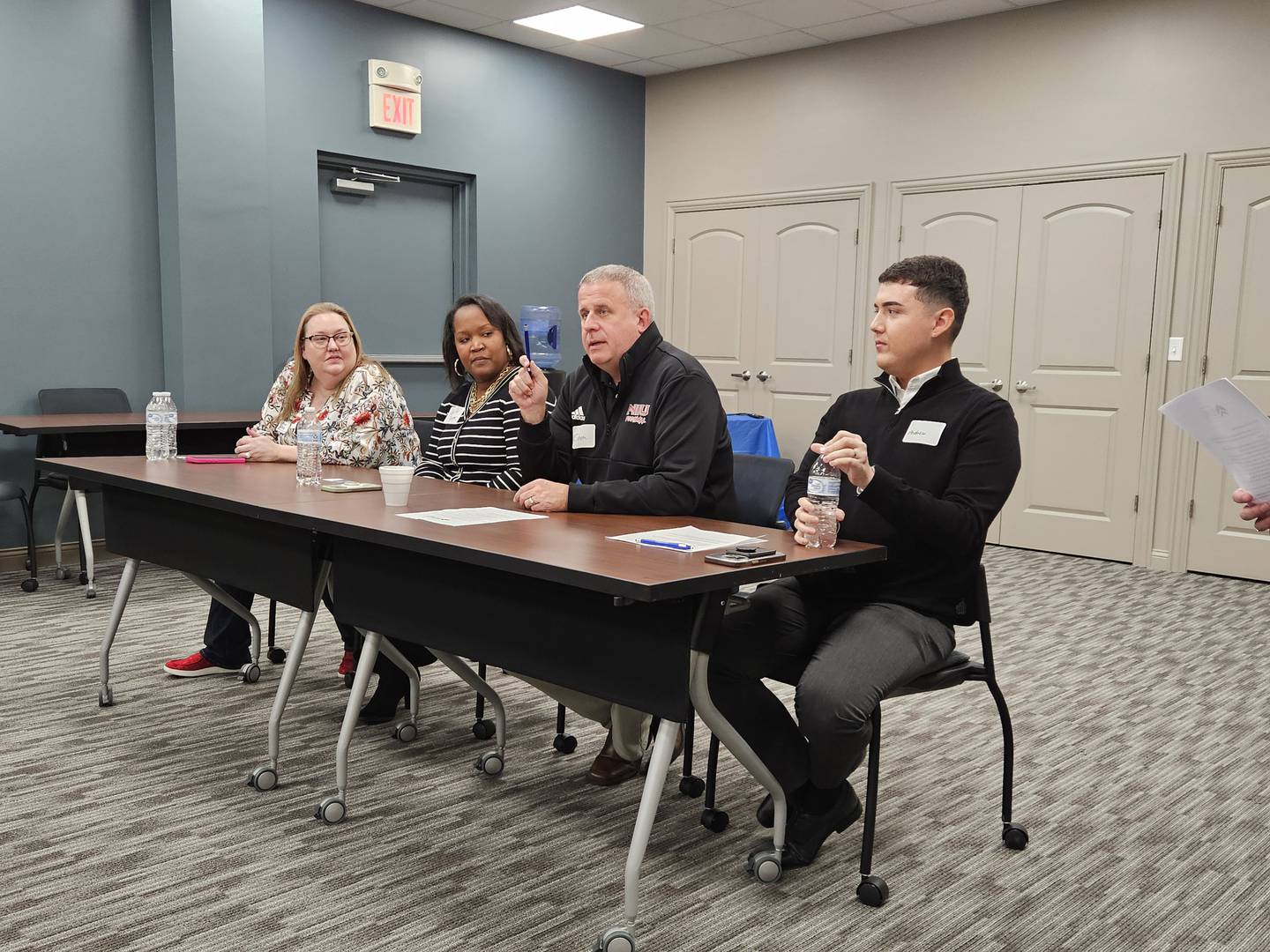 Panelists speak during Elevate Educates. Elevate, an organization for young professionals supported by the DeKalb County Economic Development Corporation, highlights the positive impact of mentorship. Panelists at the November 2024 event spoke about their own careers and experiences.
