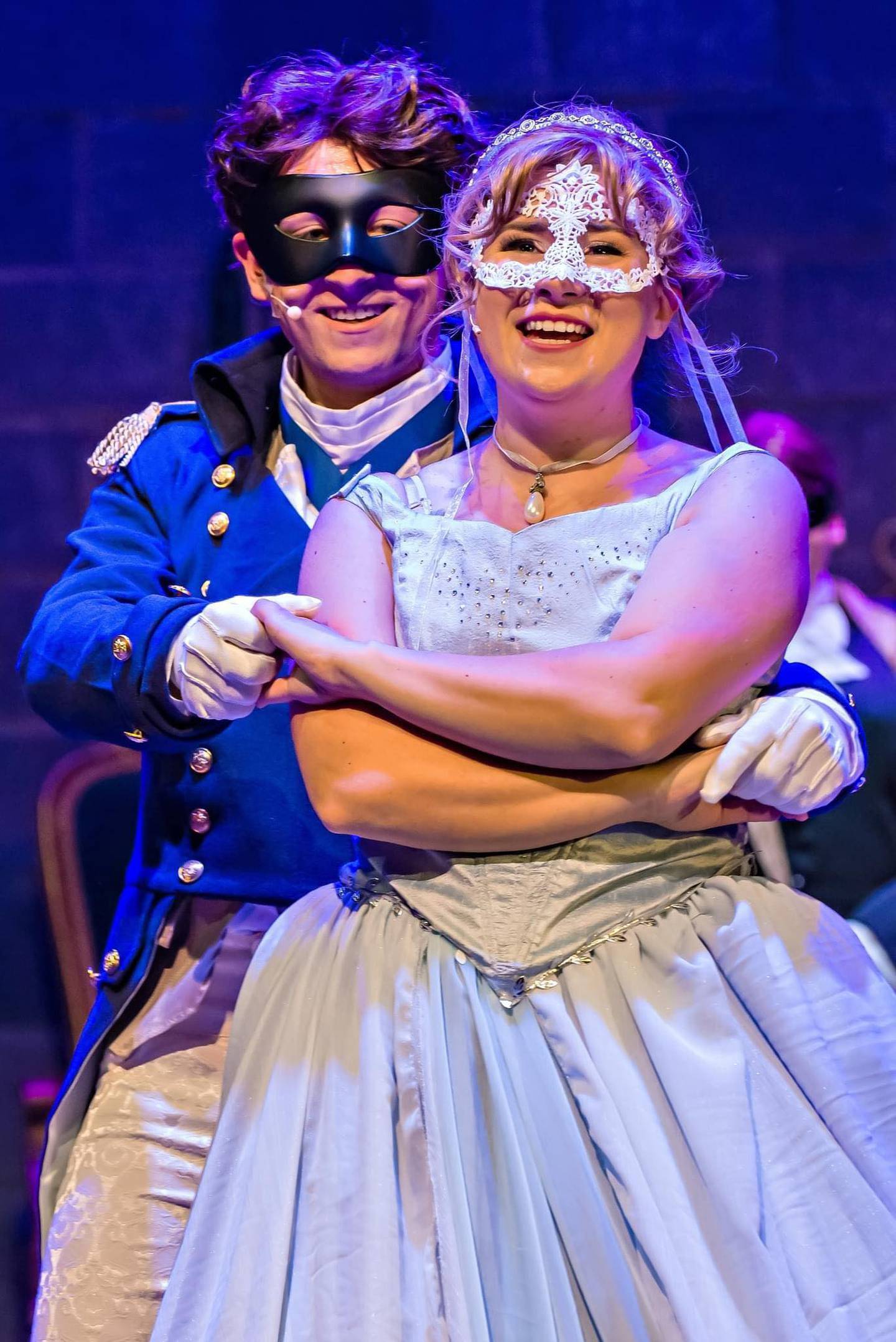 The prince and Cinderella in Theatre 121's production of the Rodgers and Hammerstein musical "Cinderella."