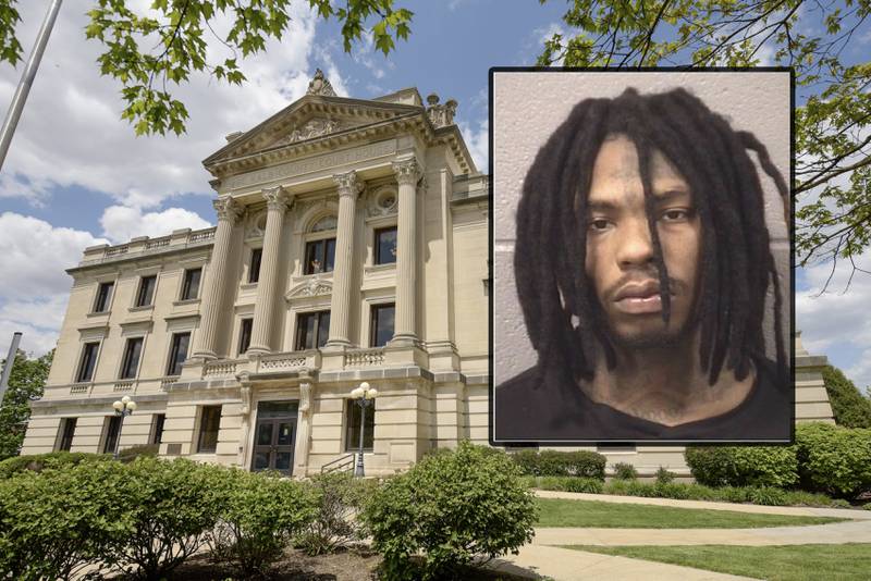 Kevin Andrew Fox, 24, was charged with aggravated battery, aggravated fleeing to elude and aggravated reckless driving, on Jan. 28, 2025, in connection to a high-speed police chase in DeKalb that injured two DeKalb police officers, according to court records. (Inset photo provided by DeKalb County Jail)