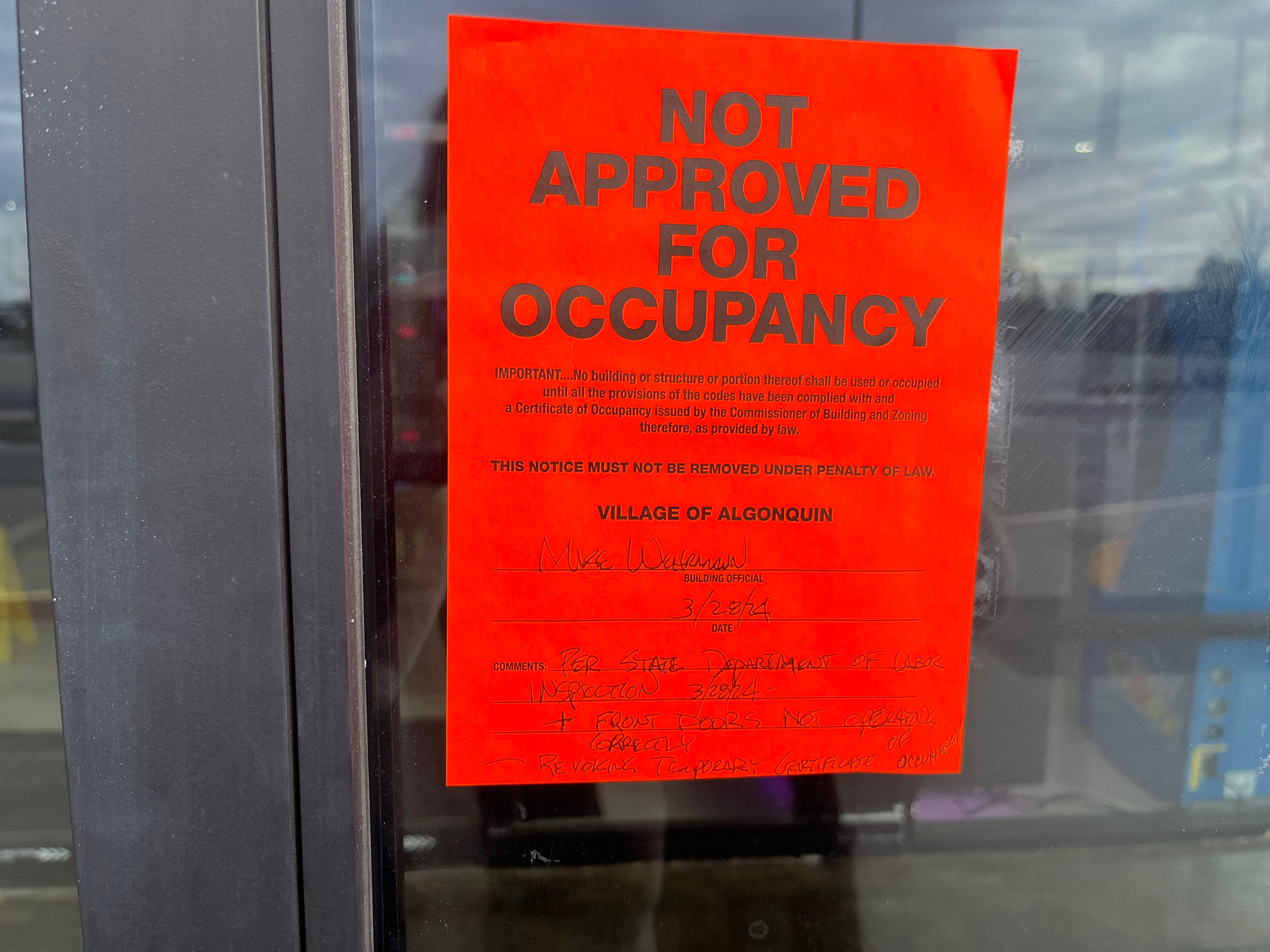 Fun City Adventure Park in Algonquin abruptly closed at the end of February 2024, two weeks after it opened. A sign from the village on the door on March 1, 2024, said, 