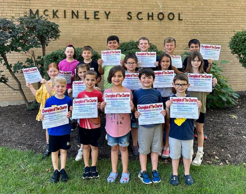 McKinley Elementary School in Ottawa announced its Champions of the Charter for September 2023. Students recognized were Kole S., Noah S., Barrett B., Juliette S., Everly S., Trevor Y., Reid R., Brooke A., Ryan S., Cooper F., Emma P., Sarah D., Max M., Cash L., Carter K., Emmett E., Miliana M. and Adam B.