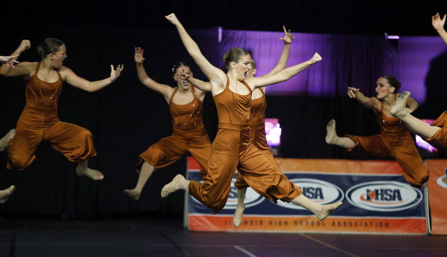 St. Charles East competes in the IHSA 3A Competitive Dance State Finals Saturday, Jan. 27, 2024 at Grossinger Motors Arena in Bloomington.