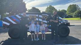 Polo Police Department showcases new community Humvee with student ride