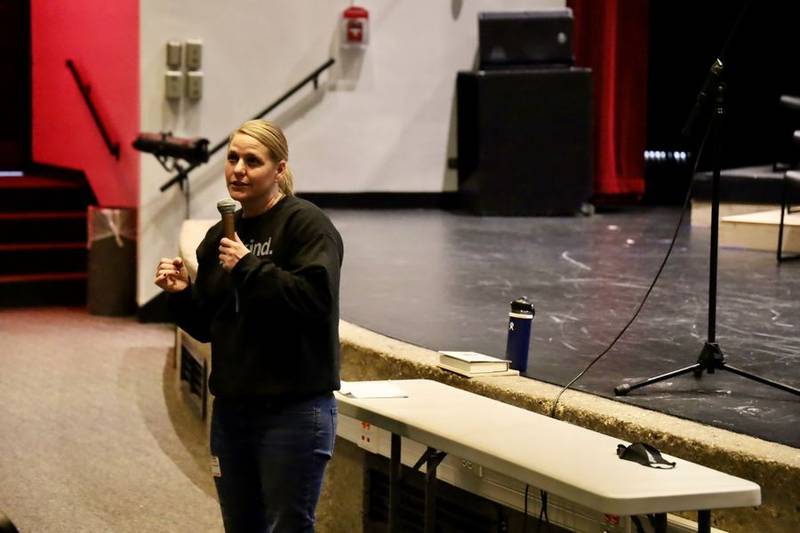 Author Courtney Stevens spoke to McHenry High School students at the Freshman Campus and Upper Campus, and gave an evening presentation at the McHenry Public Library, during the high school’s first Writers Week.