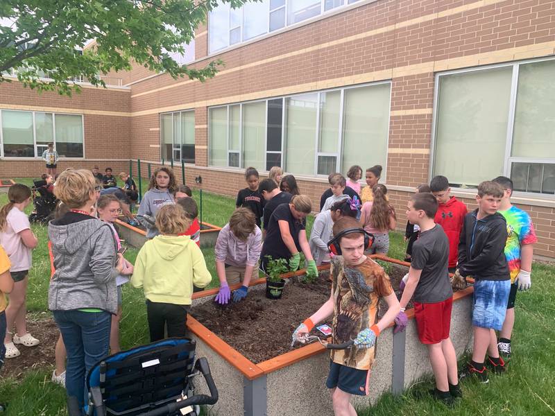 Students in Project Unify at Central Intermediate School in Ottawa planted a “Unified Garden” at Central Intermediate School.