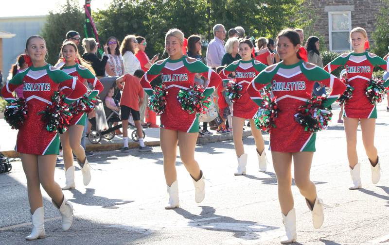 Members of the L-P Cavalettes walk in the Homecoming parade on Thursday, Oct. 5, 2023 downtown Peru.