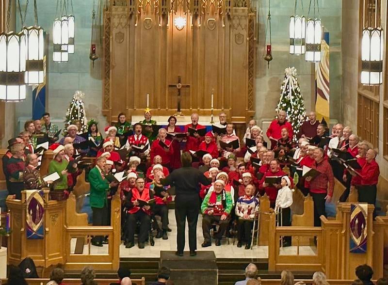 More than 70 barbershop singers from across across Northern Illinois will again combine their talents for mass chorus Christmas shows on Dec. 14 (in Wheaton) and Dec. 15 (in St. Charles) 2024. The 3 pm performances feature Christmas tunes and carols, performed in the unique, 4-part harmonies in a capella style that characterizes barbershop style singing. Tickets are available online at http://www.chorusofdupage.com/events, or by calling 331.444.2740.