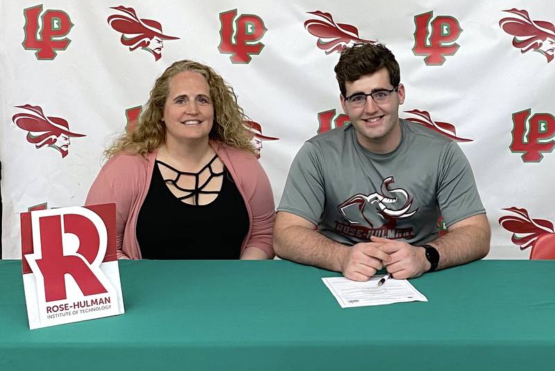La Salle-Peru's Will Daugherty (right) will continue his football career at Rose-Hulman. He was joined by his mom, Tracy.