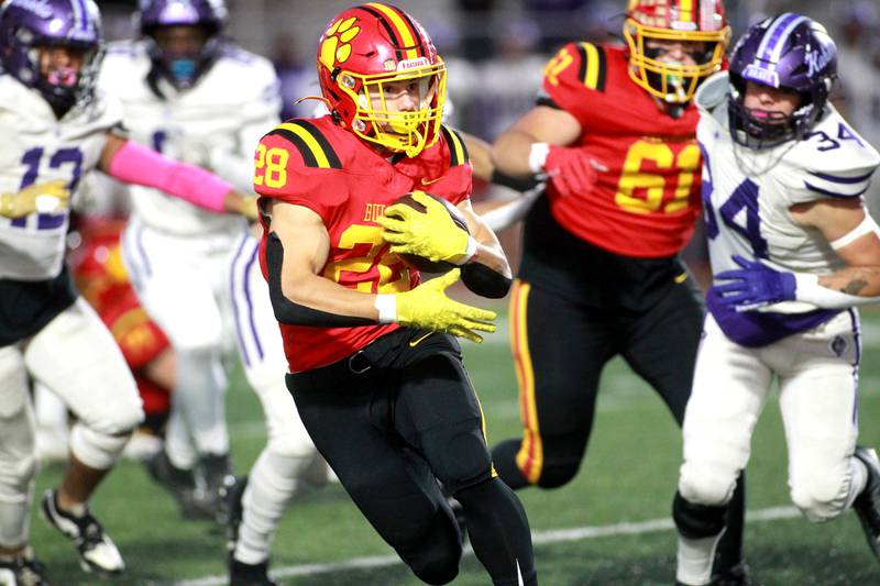 Batavia’s Nathan Whitwell carries the ball during a Class 7A first-round game against Collinsville on Friday, Nov. 1, 2024 in Batavia.