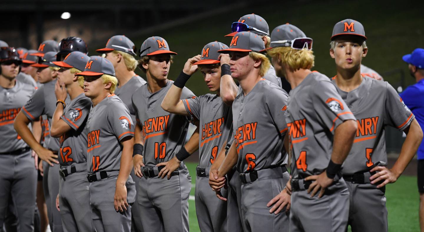 McHenry players react to their 4-1 loss to Libertyville during the Class 4A state baseball title game at Slammers Stadium on Saturday, June 14, 2025 in Joliet.