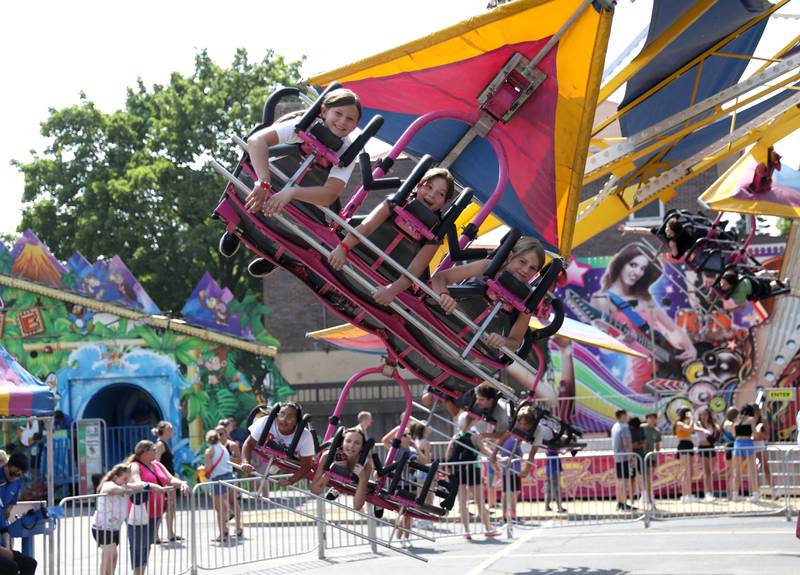 Riders fly high during the first day of the 2023 Swedish Days Festival on Wednesday, June 21, 2023. No one was injured.