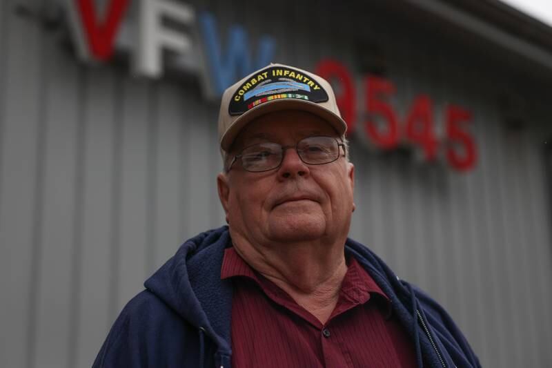 Bill Klee, a Vietnam veteran, poses for a photo at the VFW 9545 on Friday, Oct. 13, 2023 in New Lenox.