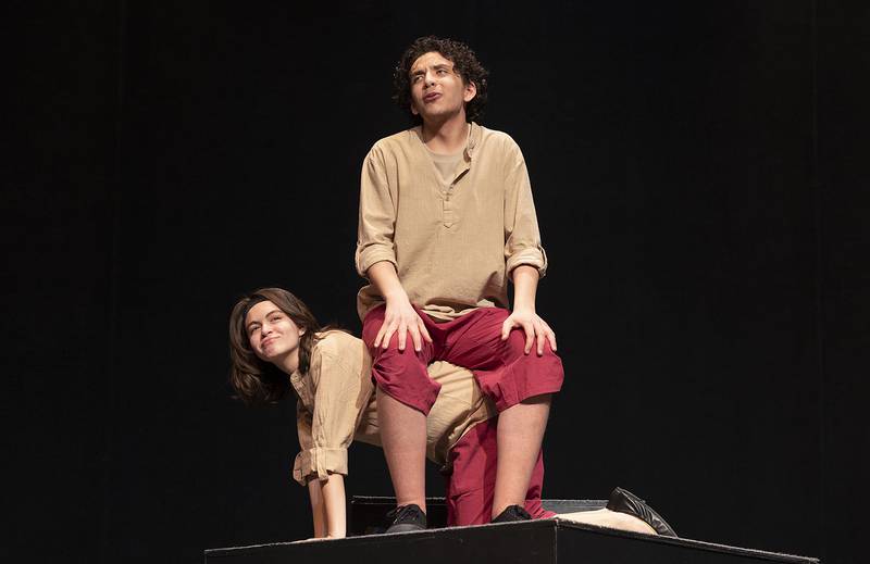 Sterling High School’s Group Interpretation team acts out “Peter and the Starcatcher,” for a public performance Wednesday, March 25, 2026, at Centennial Auditorium. The team took second at sectionals and will compete this weekend in the state competition. Only 18 performances are chosen to show at state.