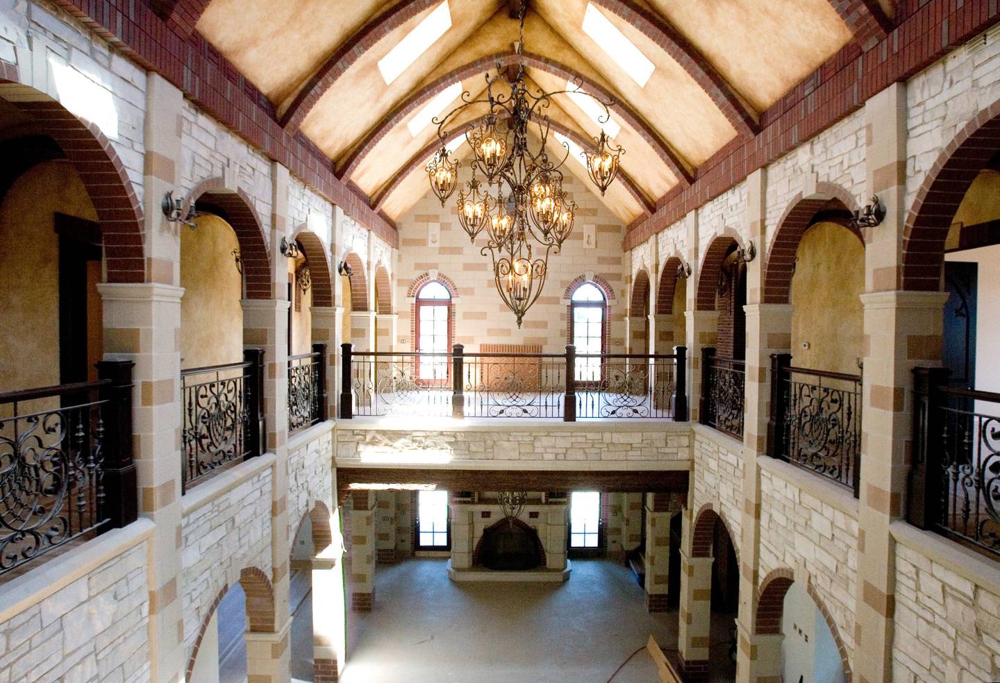 A 2011 photograph shows the inside of an Oak Brook mansion that was designed to look like a castle.