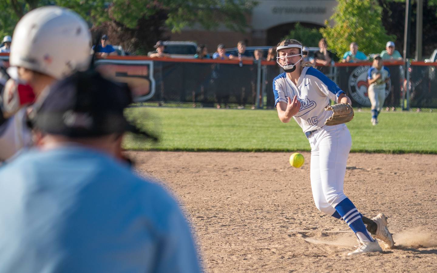 St. Charles North's Paige Murray (15) delivers a pitch against Glenbard North during the St. Charles East 4A sectional championship at St.Charles East High School on Friday, Jun 3, 2022.