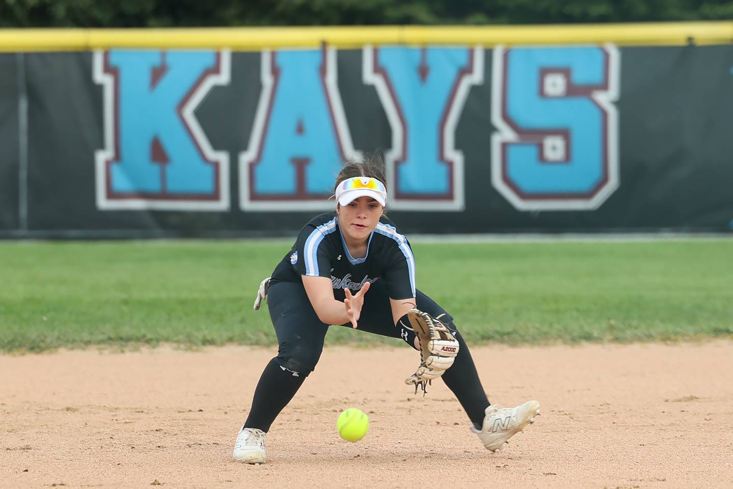 Kankakee's Lillian Landis fields a grounder at shortstop during the Kays' 16-0 victory over Thornridge on Wednesday, May 7, 2025.